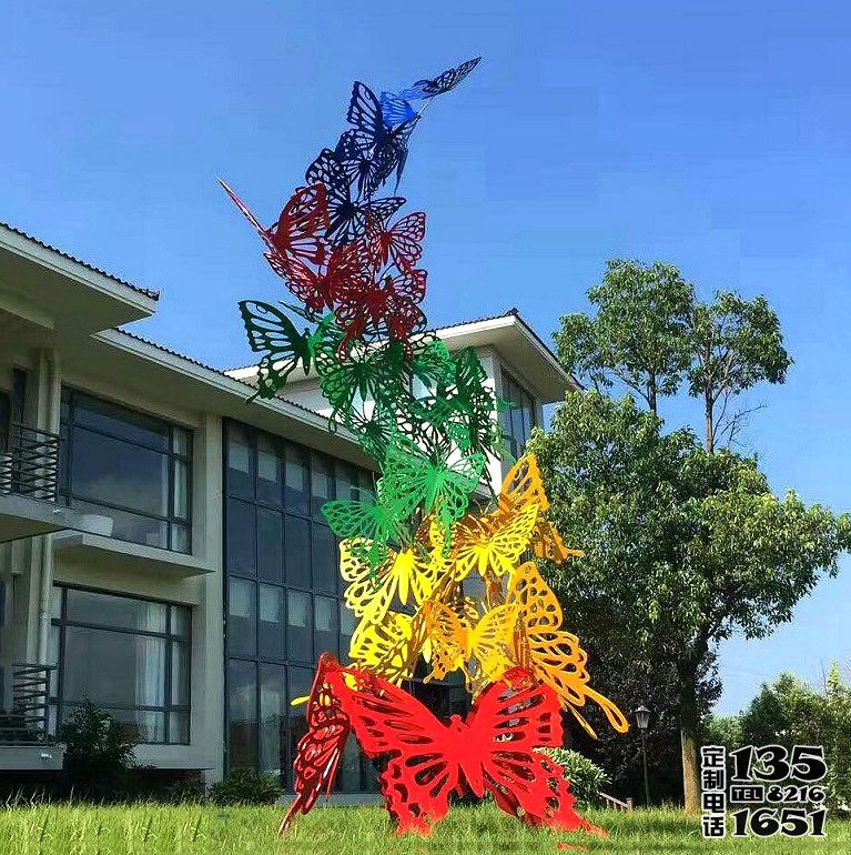 城市街道卡通玻璃鋼剪紙蝴蝶雕塑 城市街道卡通玻璃鋼剪紙蝴蝶雕塑