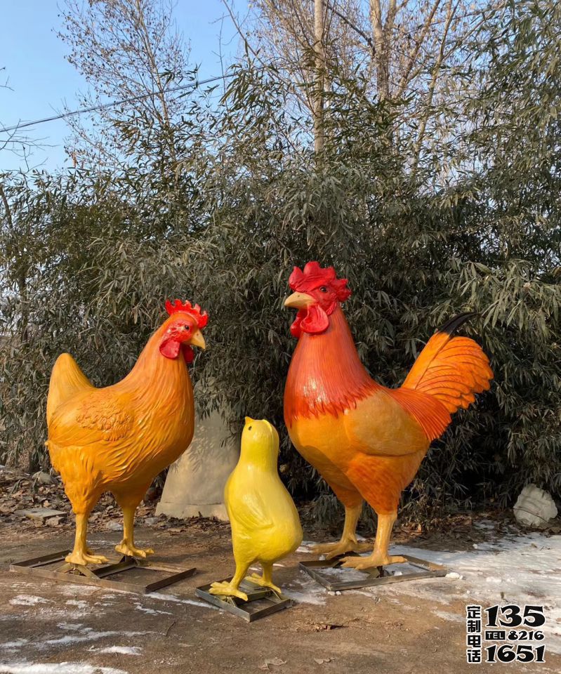 農(nóng)場玻璃鋼仿真動(dòng)物雞雕塑
